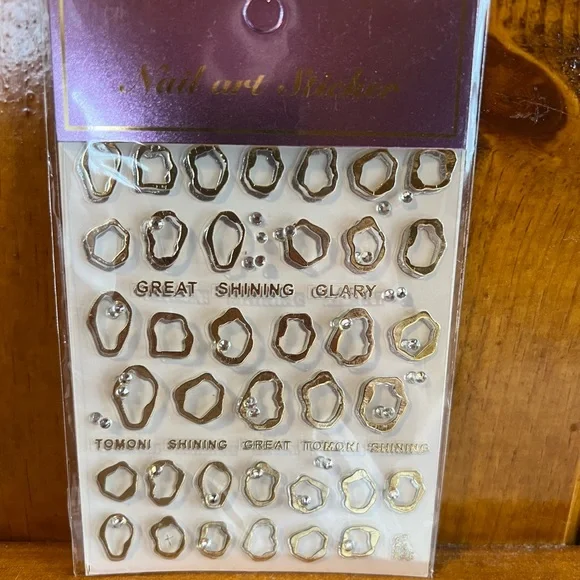 Gold, Silver & Rhinestone Nail Art Stickers - Picture 1 of 3